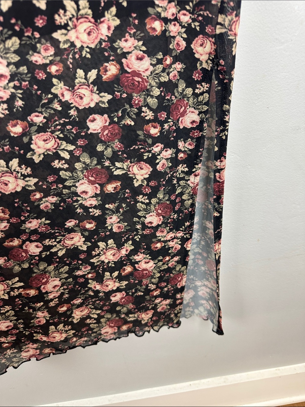 Torrid Black Floral Mesh Over Mini Maxi Skirt Sz 2X - Picture 7 of 12